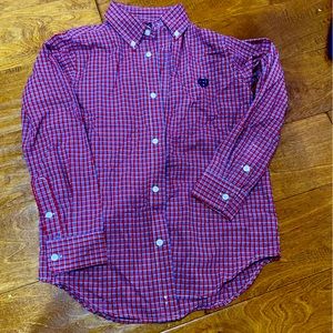 Boys Size 7 Chaps Red Plaid button up gently used